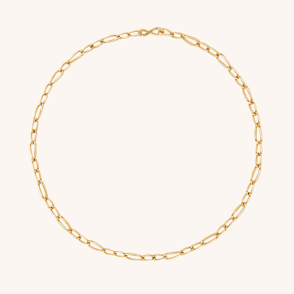 18k Gold Plated Jewellery - Infinite Slim Chain Necklace in Gold - Chain Necklace - Astrid &amp; Miyu