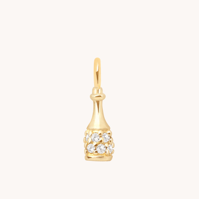 Motif Charms - Champagne Bottle Charm 9k Gold - Welding Charm - Astrid &amp; Miyu