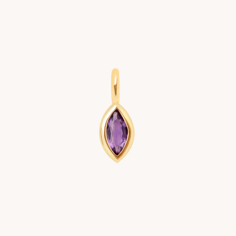 Motif Charms - Amethyst Marquise Charm 9k Gold - Welding Charm - Astrid &amp; Miyu