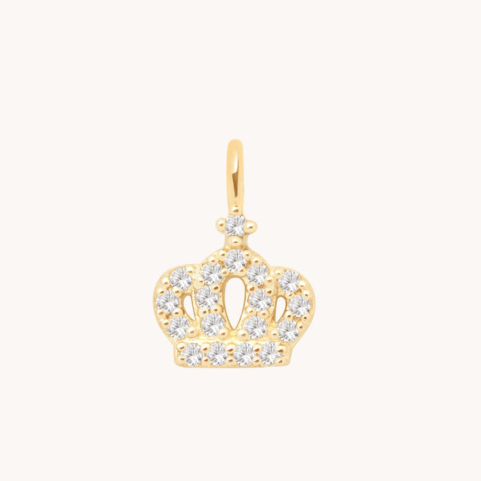 Motif Charms - Crown Pavé Charm 9k Gold - Welding Charm - Astrid &amp; Miyu