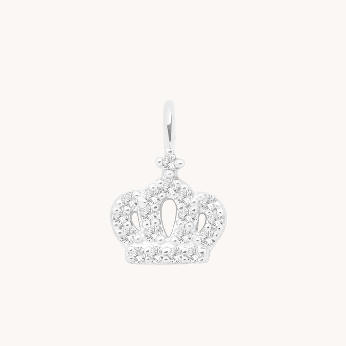 Motif Charms - Crown Pavé Charm 9k White Gold - Welding Charm - Astrid &amp; Miyu