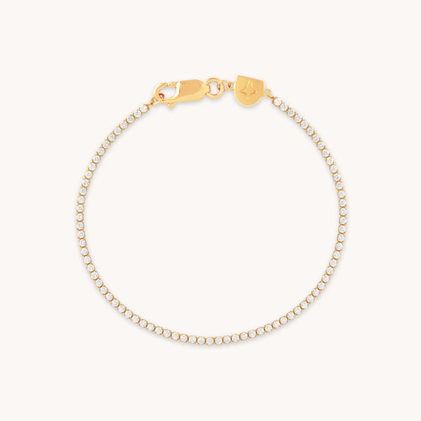 18k Gold Plated Jewellery - Tennis Chain Bracelet in Gold - Chain Bracelet - Astrid &amp; Miyu