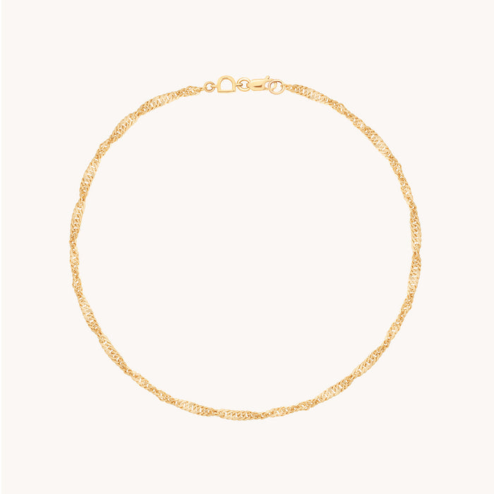 Bold Astrid Story Chain Anklet in Solid Gold-Astrid &amp; Miyu