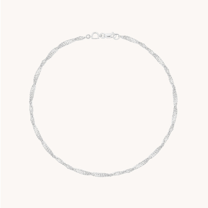 Bold Astrid Chain Anklet in Solid White Gold-Astrid &amp; Miyu