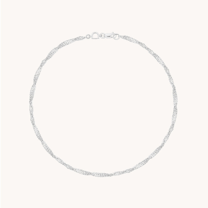 Bold Astrid Story Chain Anklet in Solid White Gold-Astrid &amp; Miyu