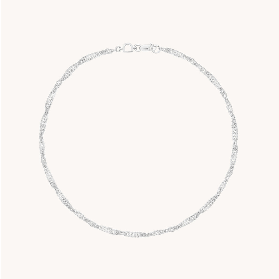 Bold Astrid Story Chain Anklet in Solid White Gold-Astrid &amp; Miyu