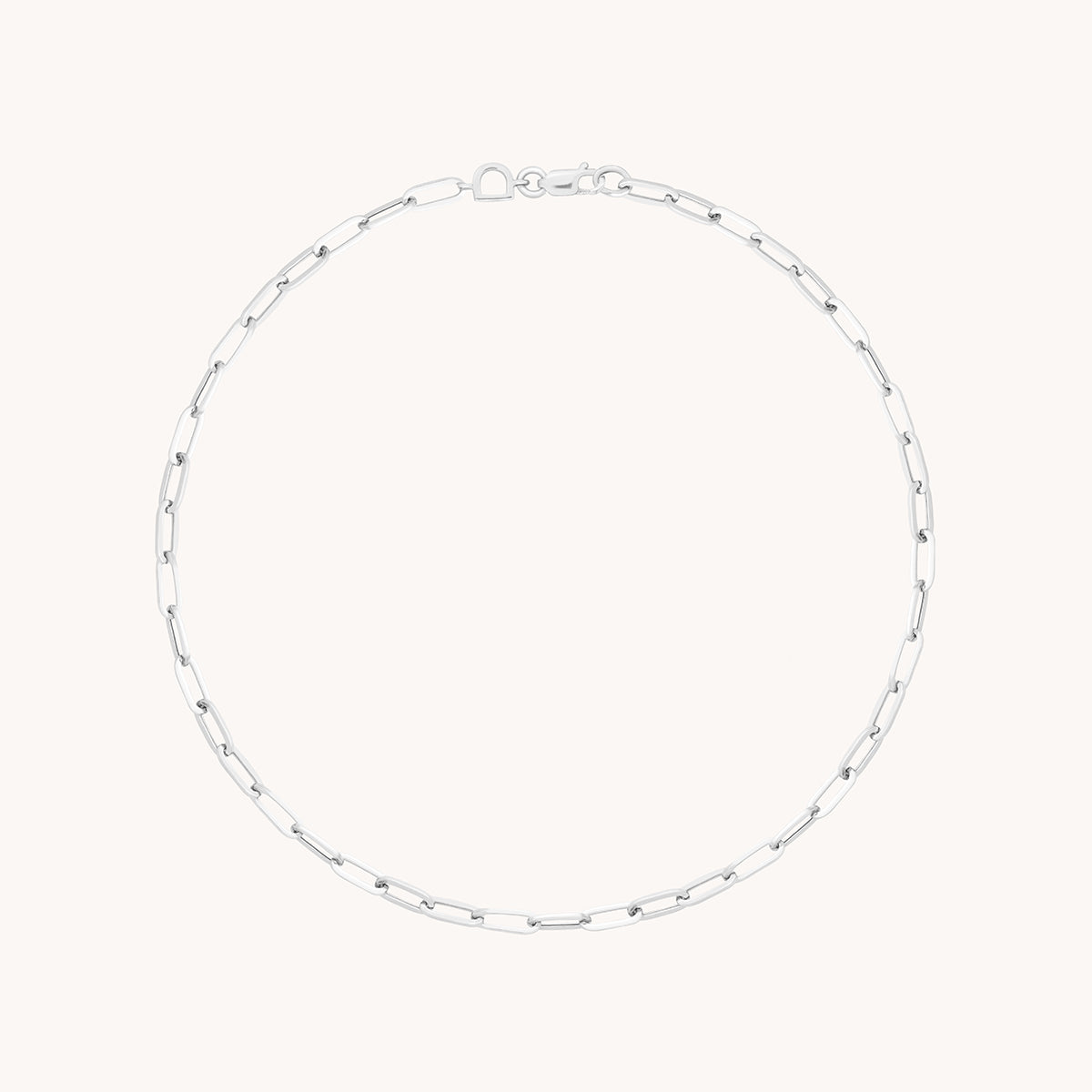 Piccadilly Chain Anklet in Solid White Gold-Astrid &amp; Miyu