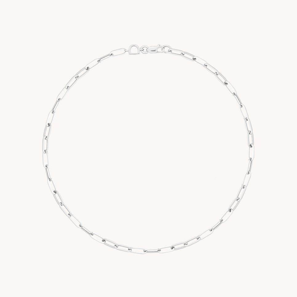 Piccadilly Chain Anklet in Solid White Gold-Astrid &amp; Miyu
