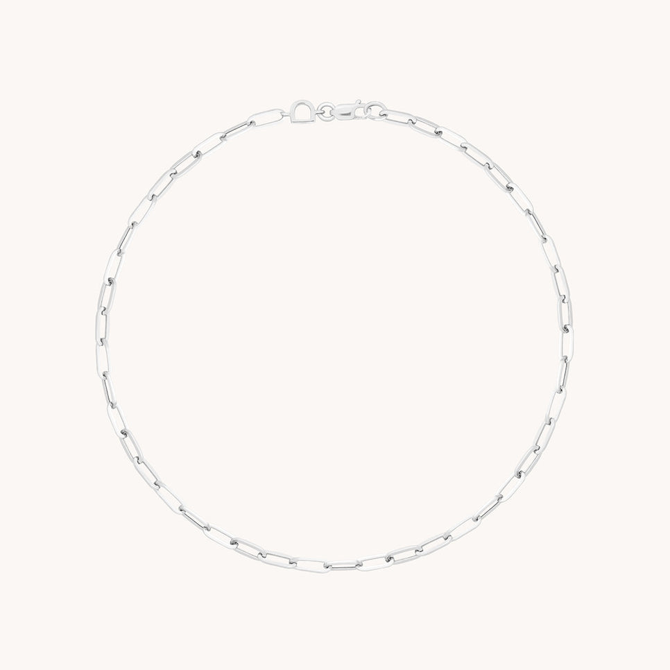 Piccadilly Story Chain Anklet in Solid White Gold-Astrid &amp; Miyu