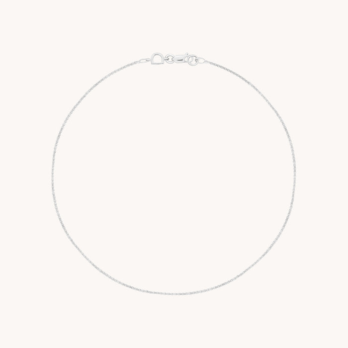 Shoreditch Chain Anklet in Solid White Gold-Astrid &amp; Miyu