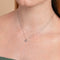April White Topaz Birthstone Necklace in Solid White Gold