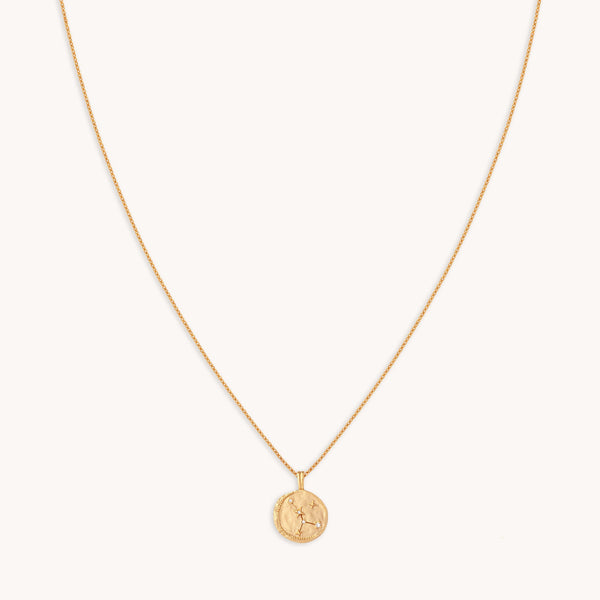 Cancer Zodiac Pendant Necklace in Gold