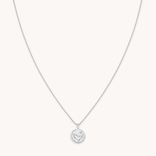 Capricorn Zodiac Pendant Necklace in Silver
