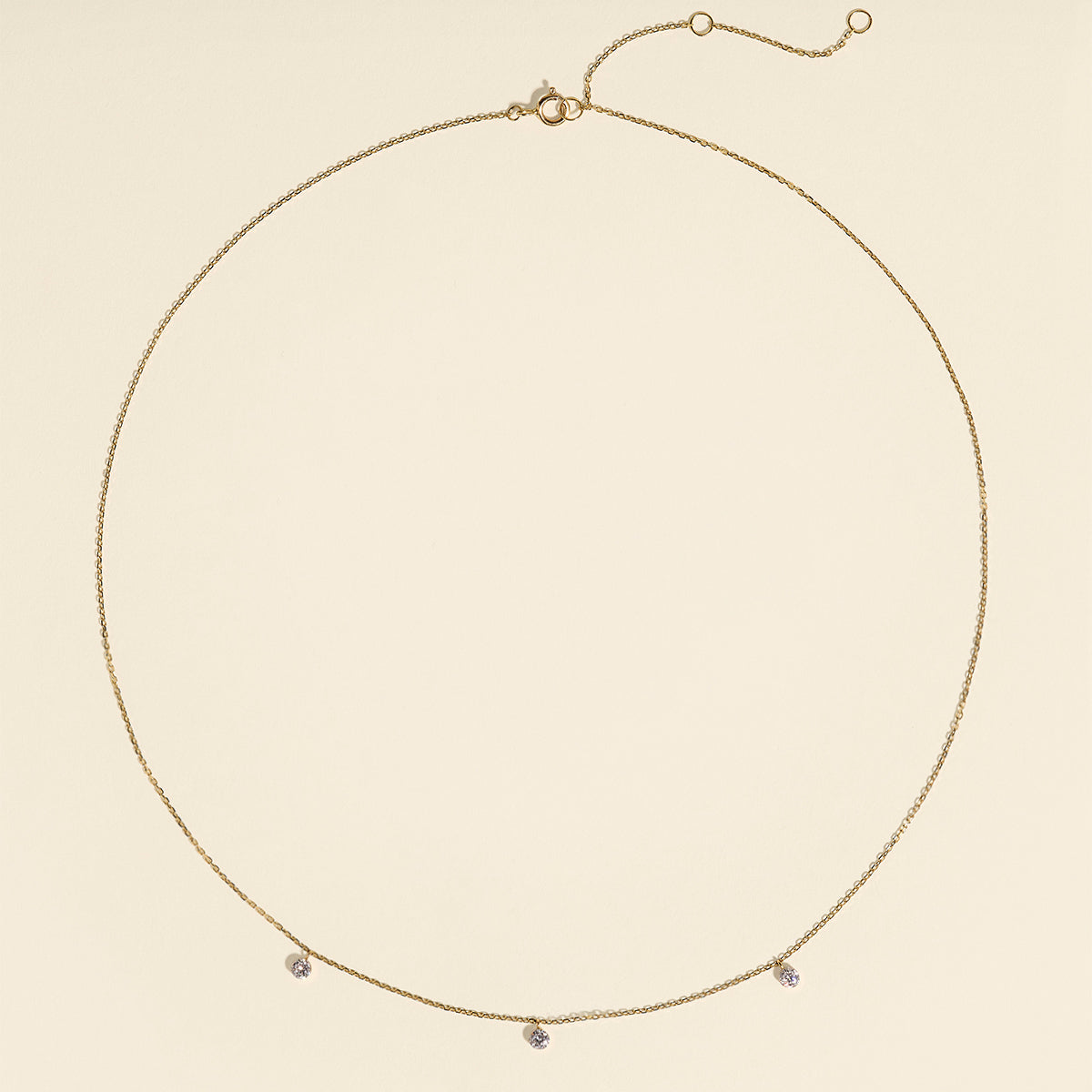 Floating Diamond Charm Necklace in Solid Gold