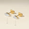 Floating Marquise Diamond Stud Earrings in Solid Gold