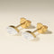 Floating Marquise Diamond Stud Earrings in Solid Gold