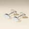 Floating Marquise Diamond Stud Earrings in Solid White Gold