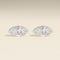 Floating Marquise Diamond Stud Earrings in Solid White Gold
