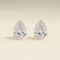 Floating Pear Diamond Stud Earrings in Solid Gold