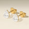 Floating Pear Diamond Stud Earrings in Solid Gold