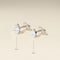 Floating Pear Diamond Stud Earrings in Solid White Gold