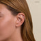 Floating Marquise Diamond Piercing Stud in Solid White Gold