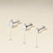 Floating Pear Diamond Piercing Stud in Solid White Gold