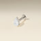 Floating Pear Diamond Piercing Stud in Solid White Gold