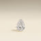 Floating Pear Diamond Piercing Stud in Solid White Gold