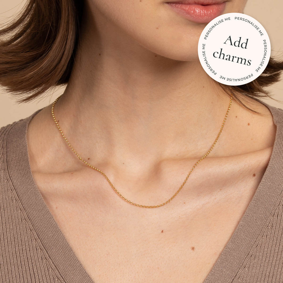 Gold Necklaces - Chelsea Story Chain Necklace in Solid Gold - Story Chain - Astrid &amp; Miyu