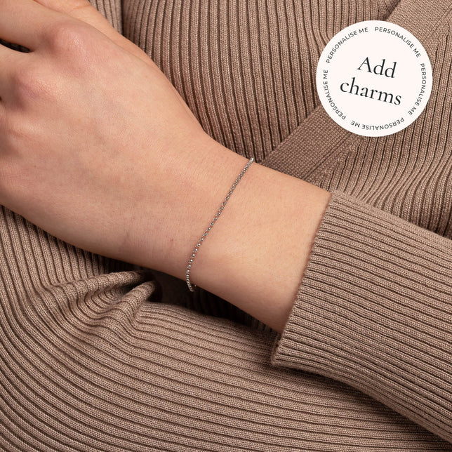 Bracelets - Chelsea Chain Bracelet in Solid White Gold - - Astrid & Miyu