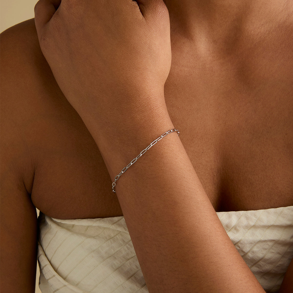 Bracelets - Piccadilly Chain Bracelet in Solid White Gold - Bracelets - Astrid &amp; Miyu