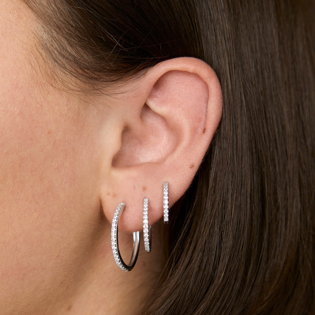 Crystal Hoops Gift Set in Silver-Astrid &amp; Miyu