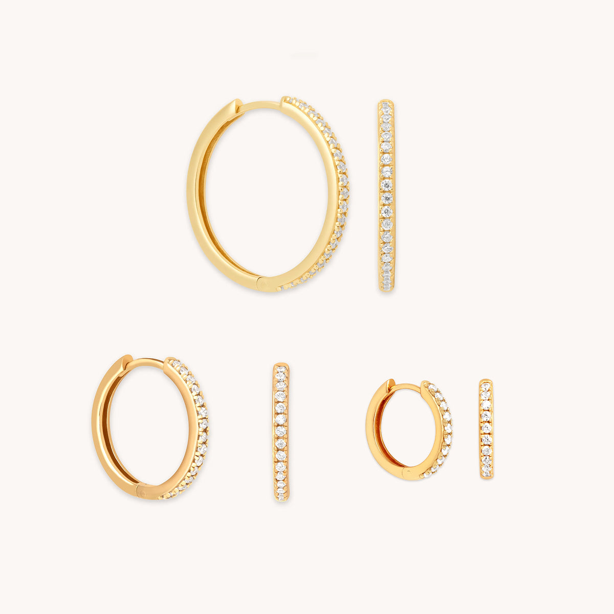 Crystal Hoops Gift Set in Gold-Astrid &amp; Miyu