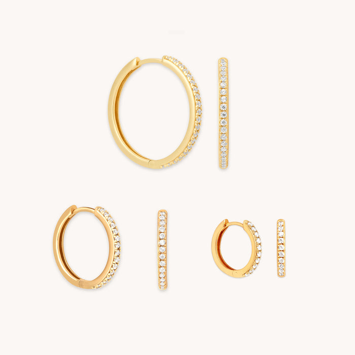 Crystal Hoops Gift Set in Gold-Astrid &amp; Miyu