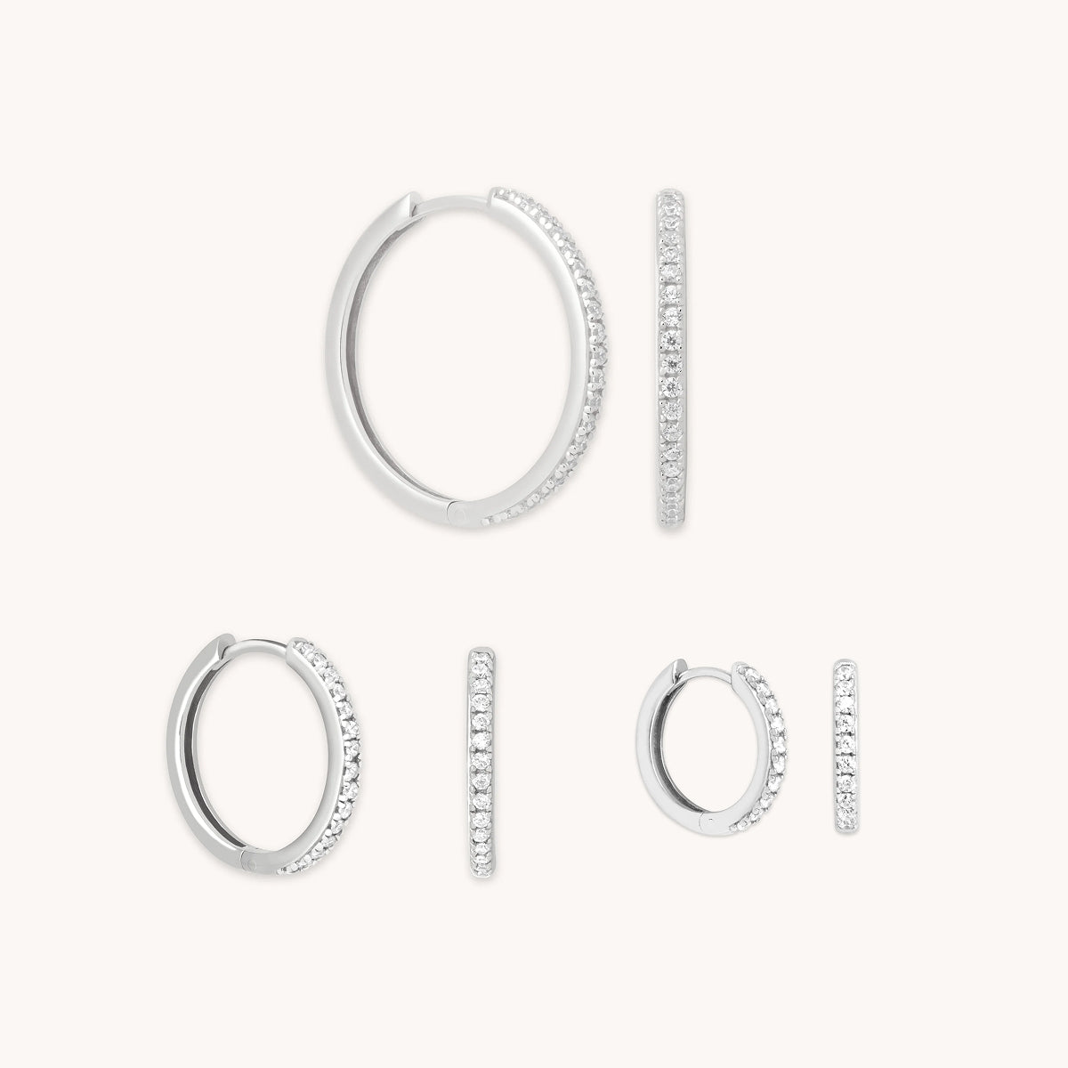 Crystal Hoops Gift Set in Silver-Astrid &amp; Miyu