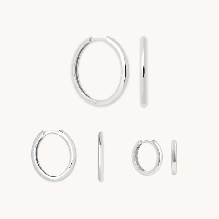 Essential Hoops Gift Set in Silver-Astrid &amp; Miyu