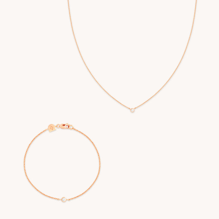 18k Rose Gold Plated Jewellery - Essential Crystal Gift Set in Rose Gold - Stacking Sets - Astrid &amp; Miyu