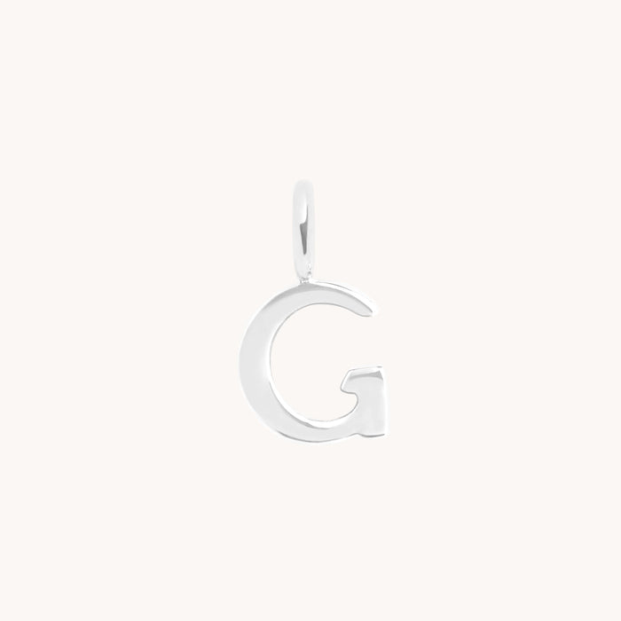 Initial Charms - G Initial Charm 9k White Gold - Welding Charm - Astrid &amp; Miyu