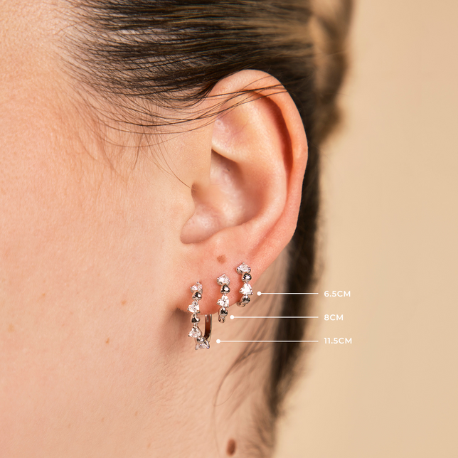 Heart Crystal Hoop in Silver-Astrid & Miyu