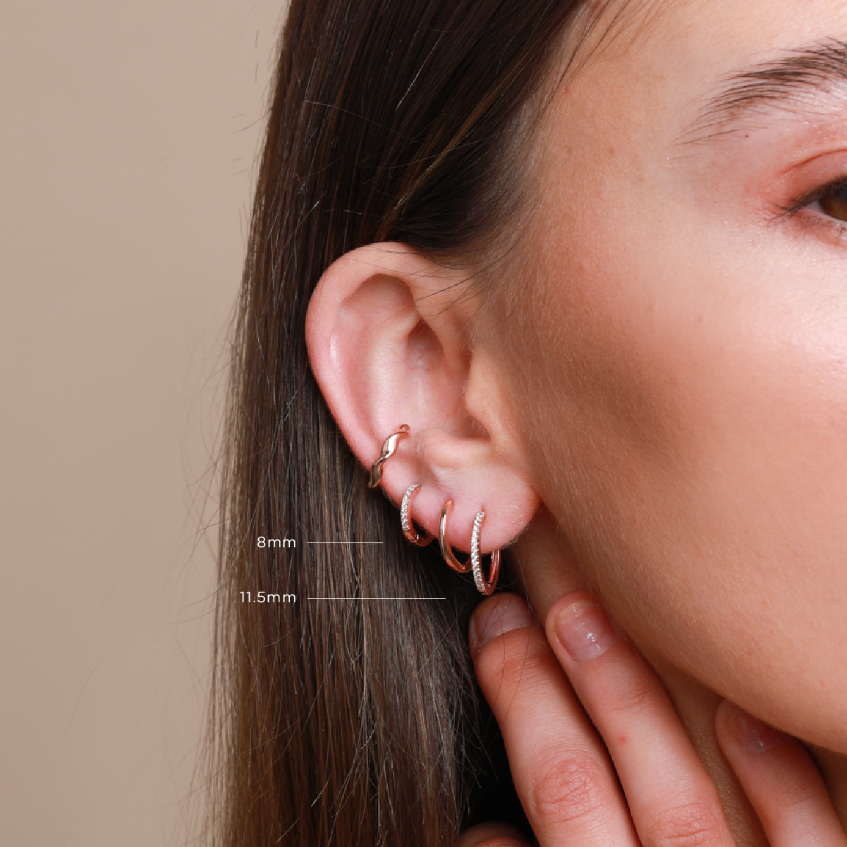 Jewelled Hoop in Rose Gold-Astrid &amp; Miyu