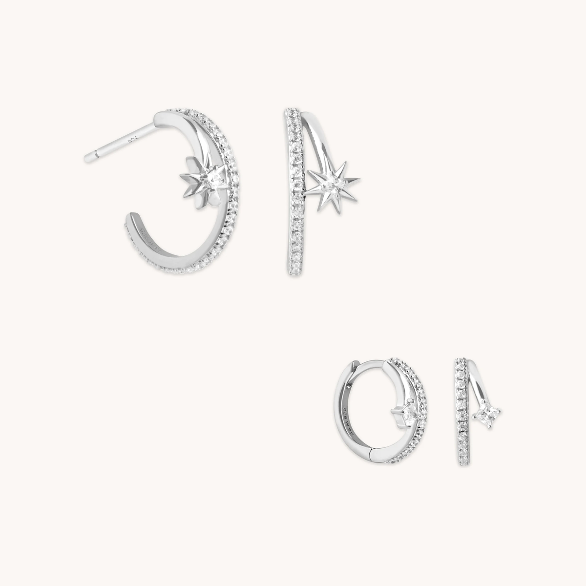 Bold Zodiacs & Zodiac Gift Sets - Cosmic Illusion Gift Set in Silver - Stacking Sets - Astrid &amp; Miyu