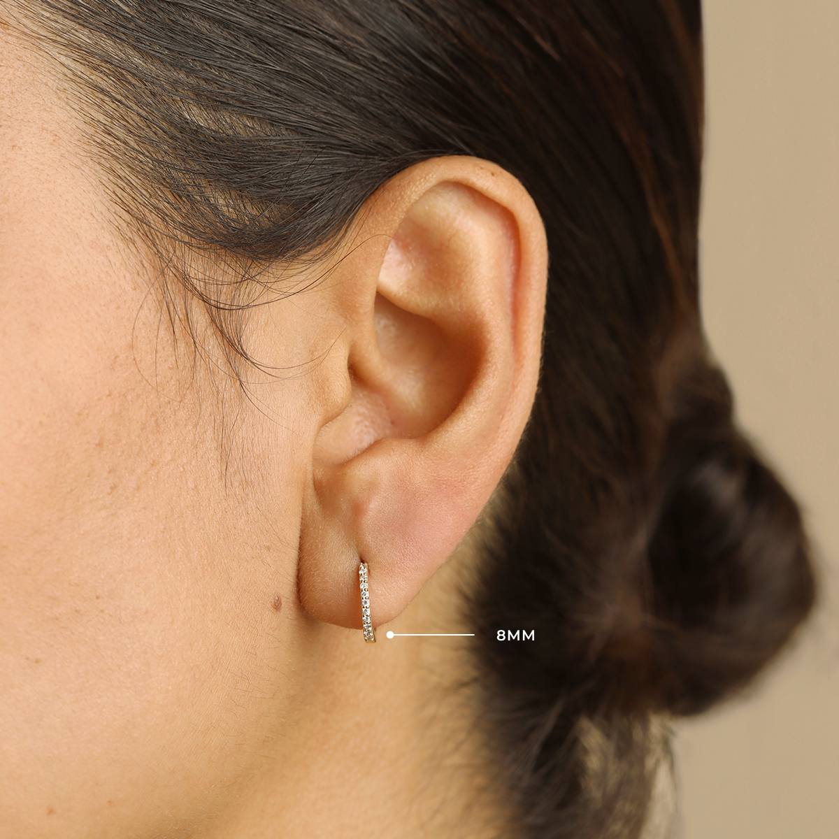 Diamond Pavé Hoops in Solid Gold-Astrid &amp; Miyu