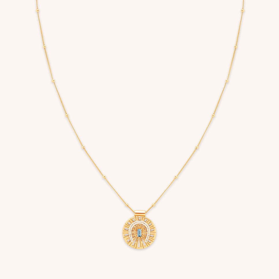 18k Gold Plated Jewellery - Horseshoe Pendant Necklace in Gold - Pendant Necklace - Astrid &amp; Miyu