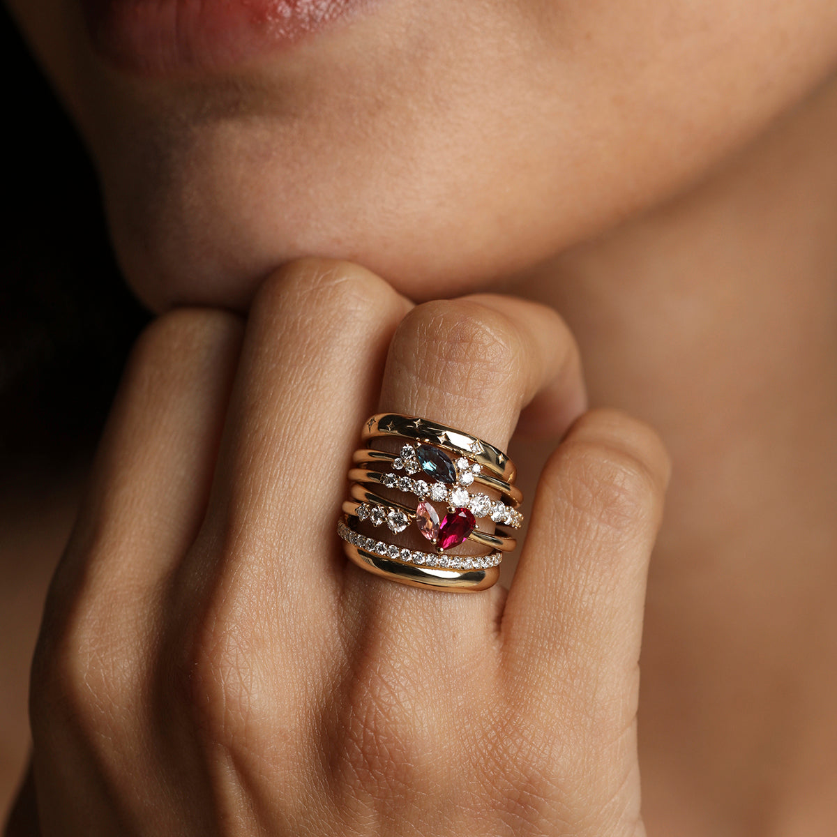 Astrid et Miyu Milestone Ring in Solid Gold-Astrid &amp; Miyu