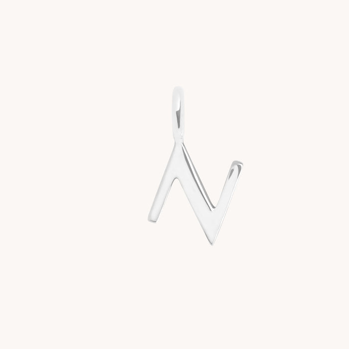Initial Charms - N Initial Charm 9k White Gold - Welding Charm - Astrid &amp; Miyu