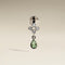 Diamond & Green Sapphire Charm Piercing Stud in Solid White Gold-Astrid &amp; Miyu