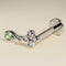 Diamond & Green Sapphire Charm Piercing Stud in Solid White Gold-Astrid &amp; Miyu