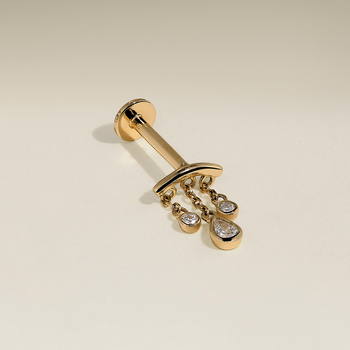 Diamond Pear Multi Charm Hidden Helix in Solid Gold-Astrid &amp; Miyu