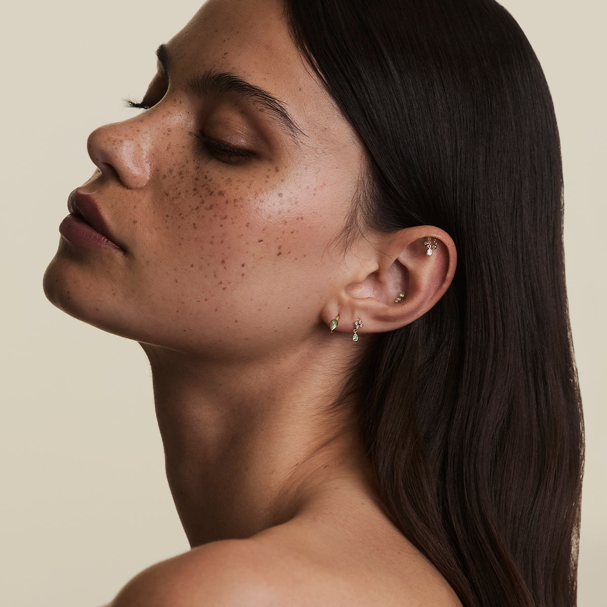 Diamond Pear Multi Charm Hidden Helix in Solid Gold-Astrid &amp; Miyu